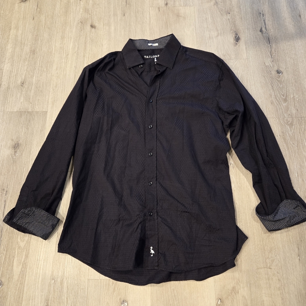 Tailorbyrd Long Sleeve Woven Dress Shirt Size XL 100% Cotton